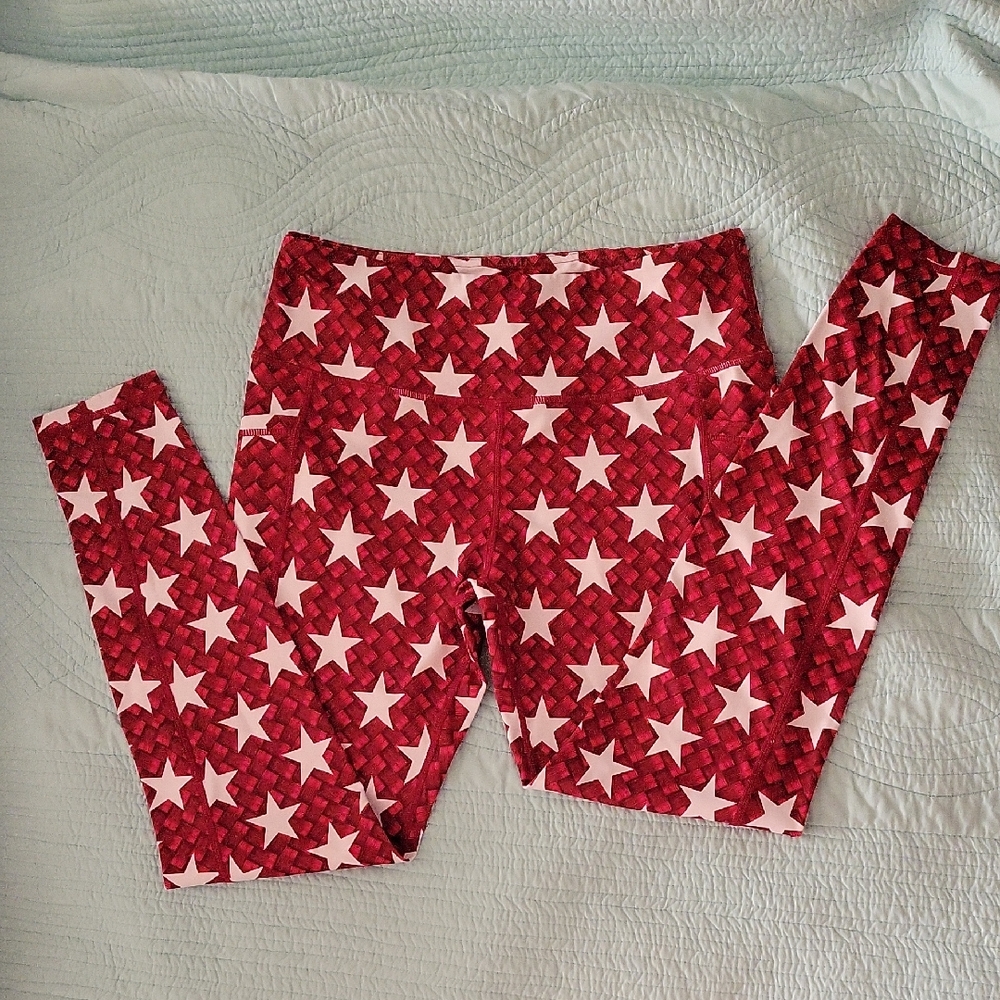 Constantly Varied Gear Red and White Star Leggings